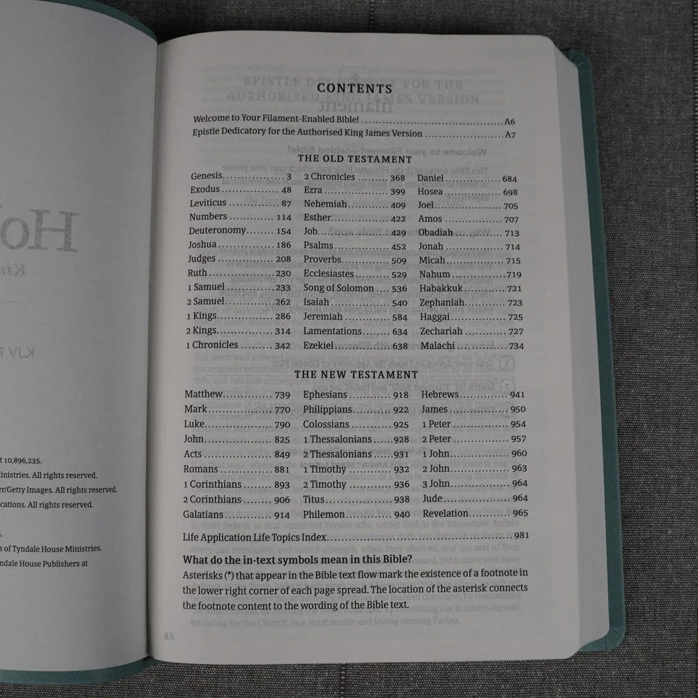 Soft Touch Bible KJV Large Print Premium Value Thinline Floral Embossed Teal